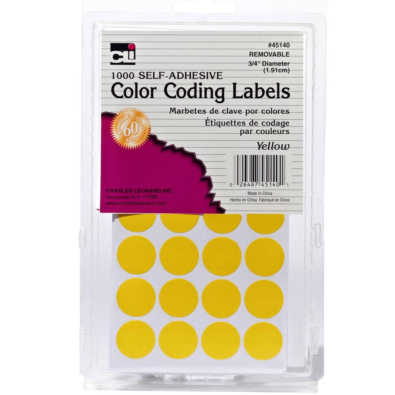 CLi™ Round Self-Adhesive Color Coding Labels, 12,000 Pack
